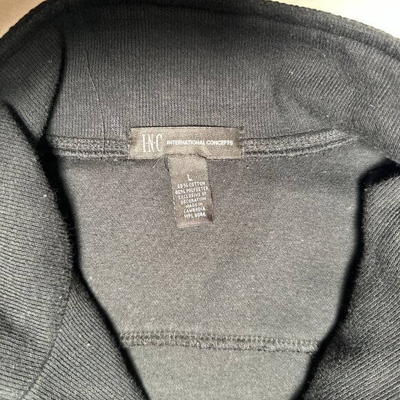 INC International Concepts Black Full-Zip Hybrid Jacket Large - Picture 4 of 7